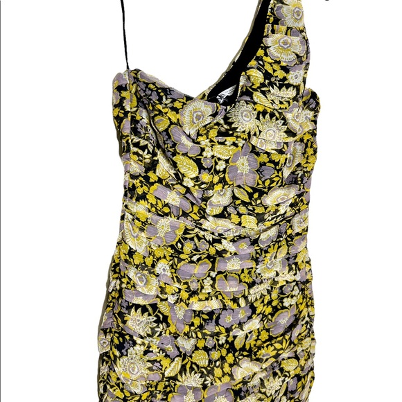 Zara Women’s Draped Floral Print Dress Yellow Small - Picture 8 of 10